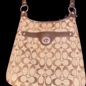 Authentic Coach Purse Brown and beige Meduim size cross body